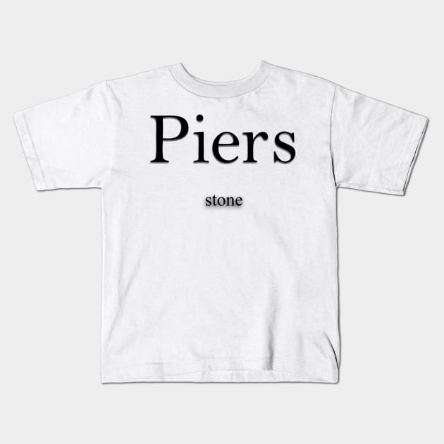 Piers Name meaning Kids T-Shirt by Demonic cute cat